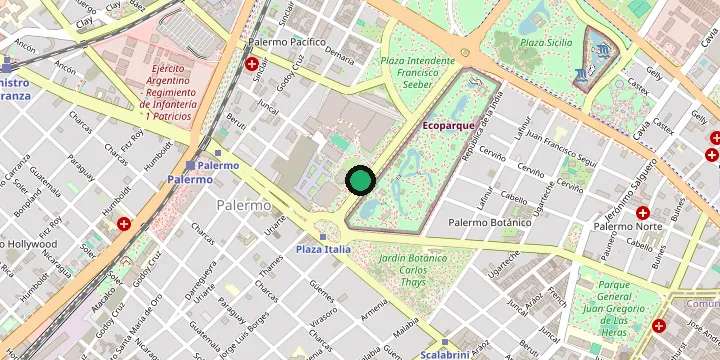 Map of the area around La Rural