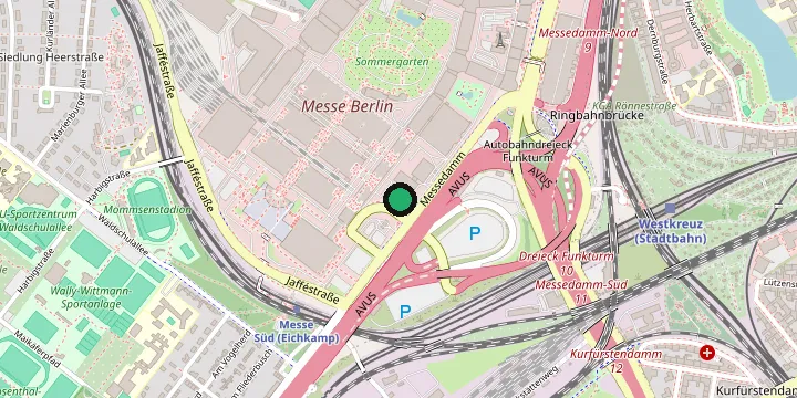 Map of the area around Messe Berlin